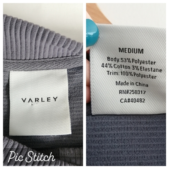 Varley Hewitt Ribbed Ottoman Knit Crewneck Sweatshirt in Slate Blue/Gray Medium - Picture 14 of 16